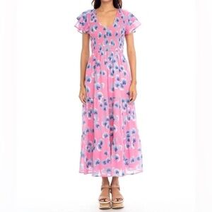 -B BANJANAN
Ira Cotton Floral Cap Sleeve Dress In Multi